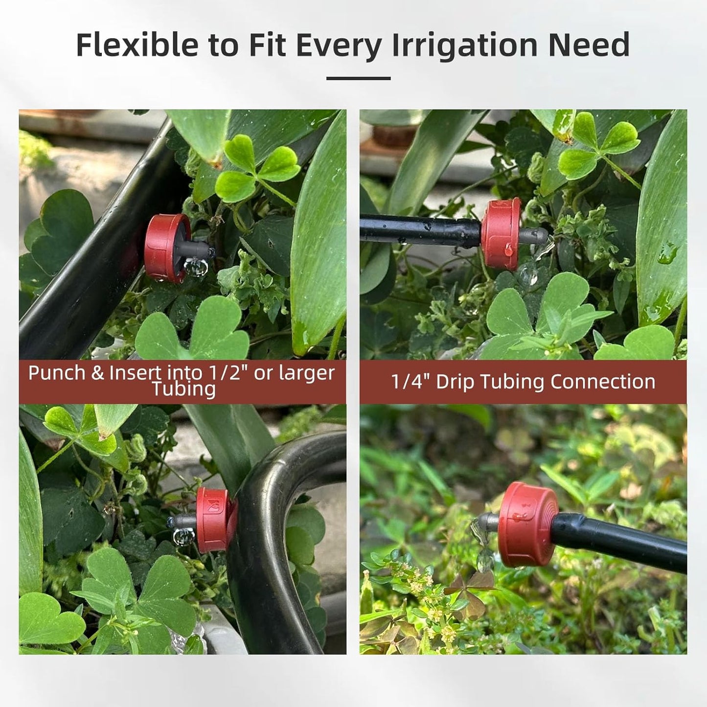 30PCS 0.75 GPH Pressure Compensating Drip Irrigation Spot Watering Drippers/Emitters, Self-Cleaning Constant Flow Drip Irrigation Emitters Heads Irrigation Drippers Parts for Drip Irrigation System