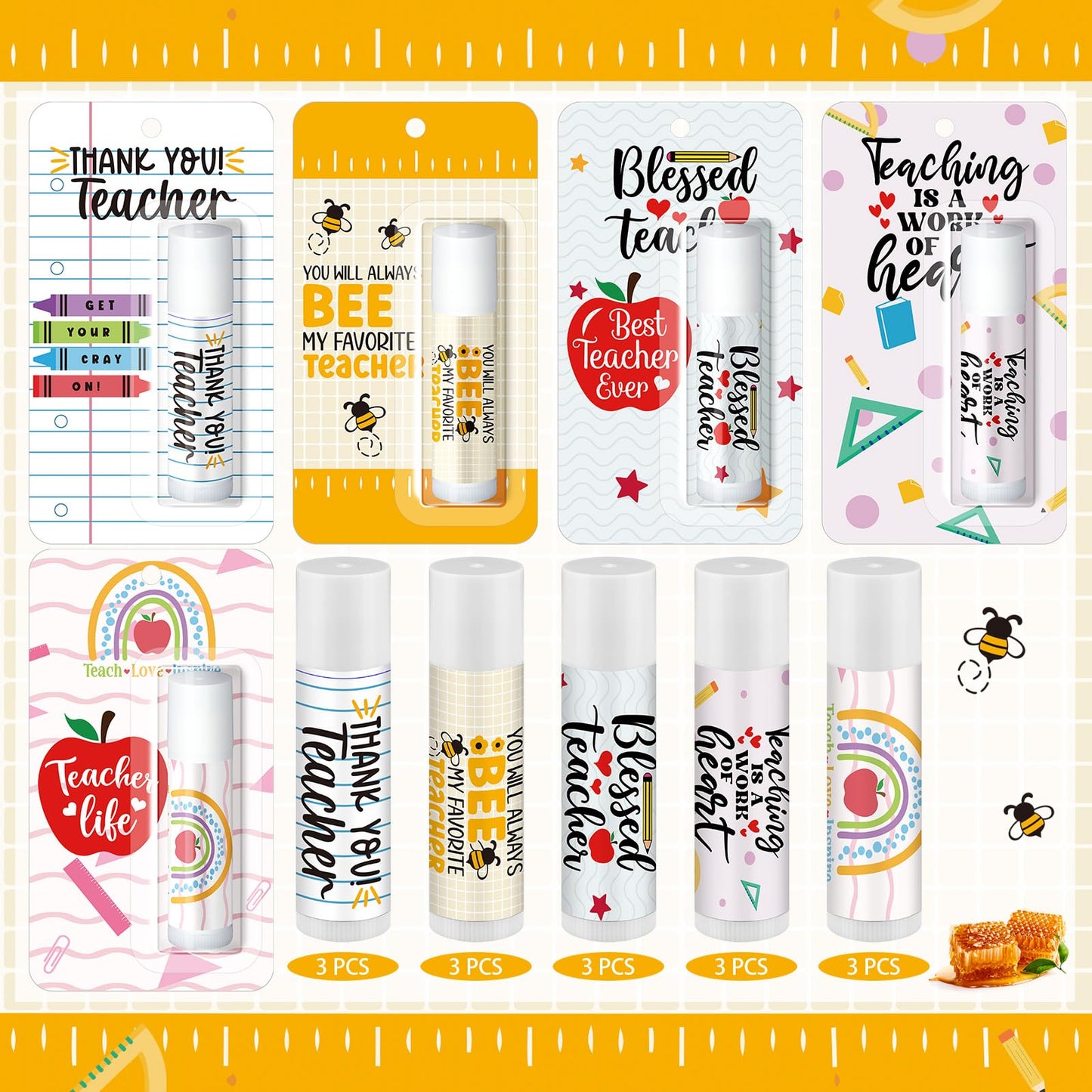 15 Pack Christmas Teacher Appreciation Gifts Bulk Lip Balms Employee Staff Appreciation Teacher Staff Team Thank You Gift Bulk C