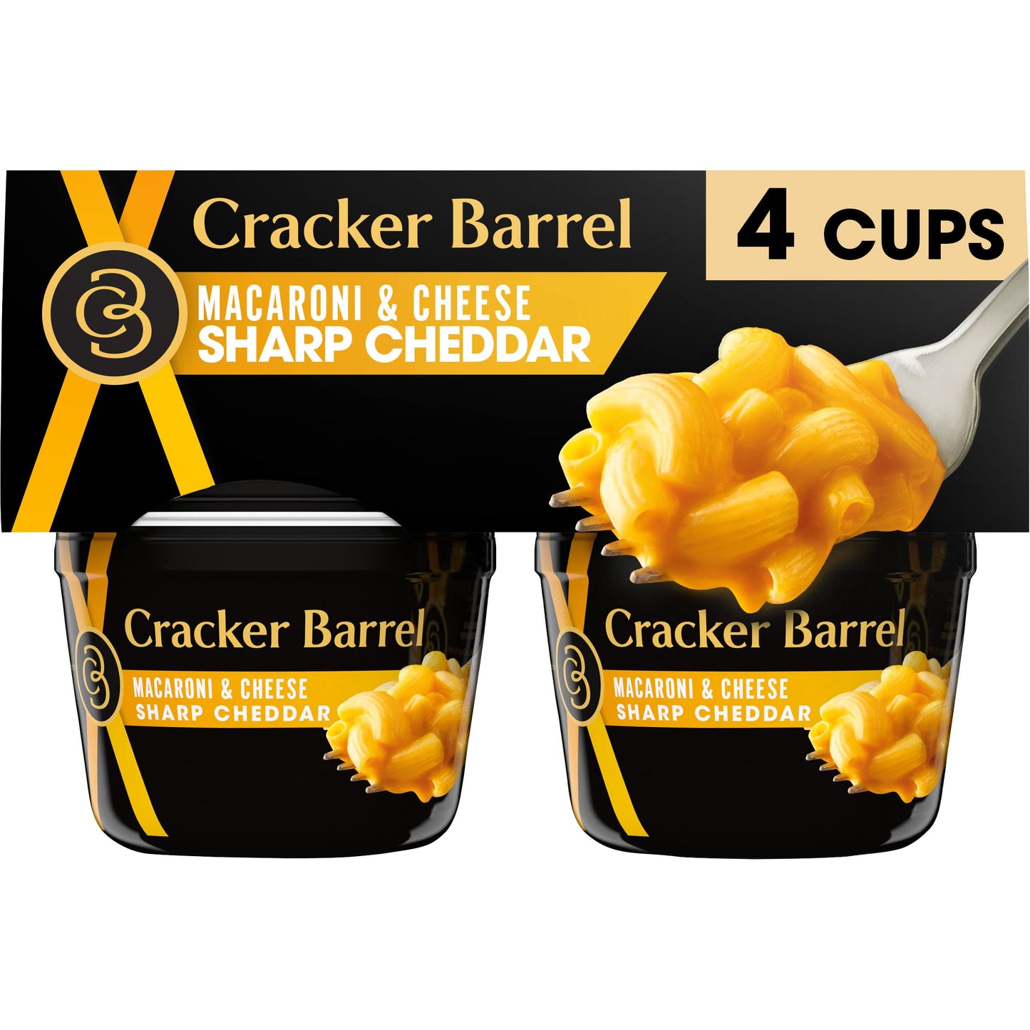 Cracker Barrel Sharp Cheddar Macaroni and Cheese Cups, 2.39 Ounce (Pack of 4)