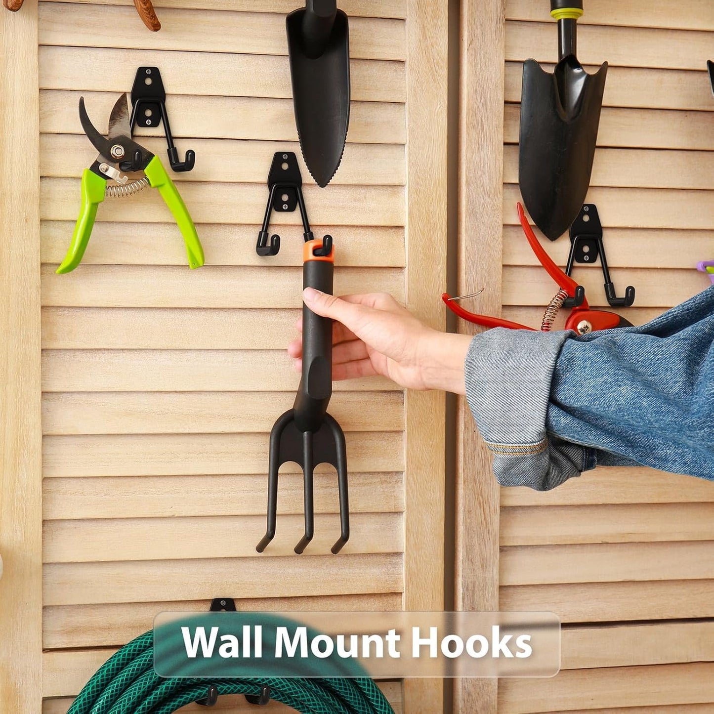 Utility Steel Wall Mount Heavy Duty Garage Hooks with Anti-Slip Coating,Storage More Yard,Garden and Power Tools and for Hanging Hose,Ladder and Bike(4 Pack 4.5x2.75 inch)