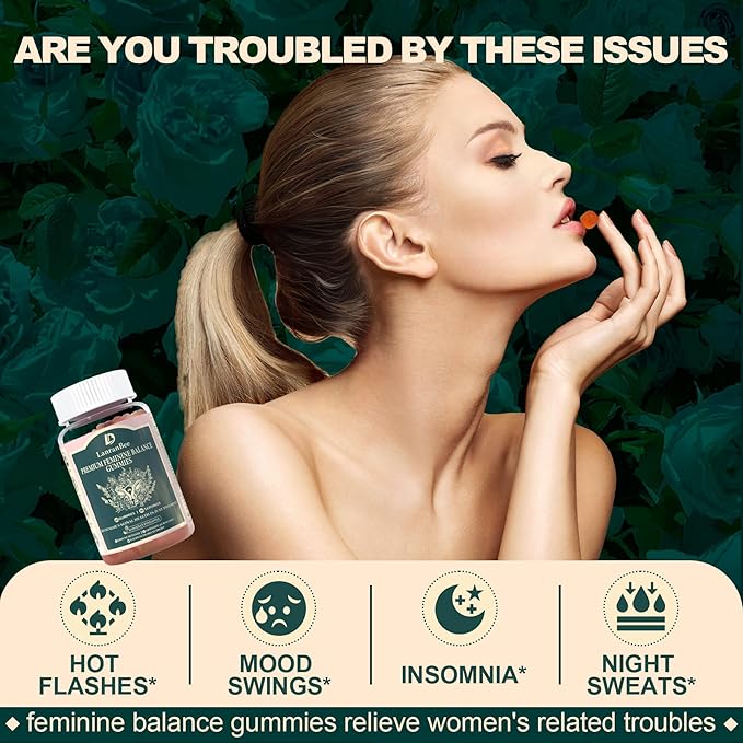 Feminine Balance Gummies for Women PH, Health & Wellness, Immune Support - Hawaiian Pineapple Flavor- Vegan, Gluten-Free, Vaginal Flora Balance- 60 Gummies