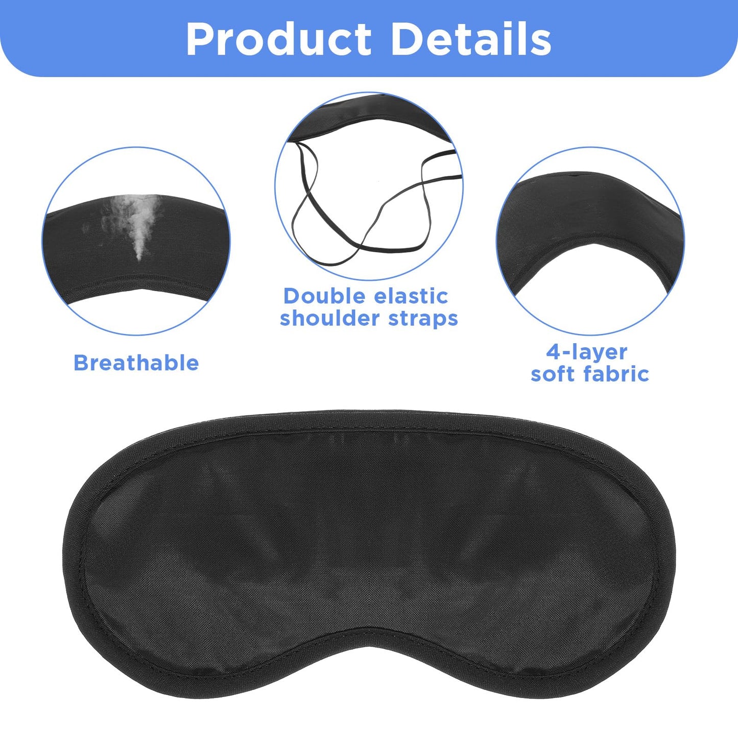 20Pcs Eye Mask Sleep Masks Bulk Blindfolds for Party Games with Adjustable Strap and Nose Pad for Women Men Kids, Black Blindfold for Kids
