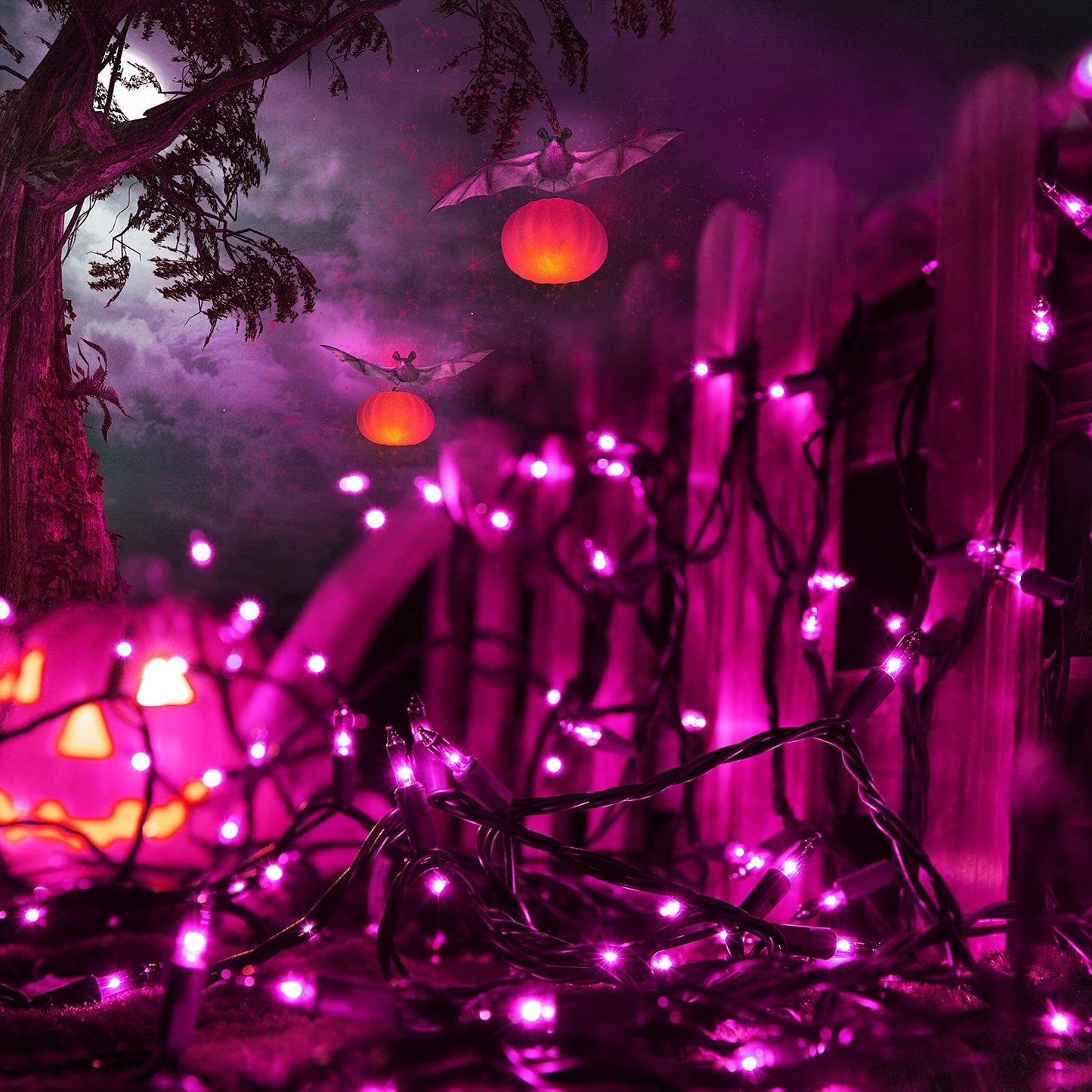 Toodour Halloween String Lights, 27Ft 100 Count, Purple Incandescent Mini Bulbs, Ul Certified For Home & Garden Decor