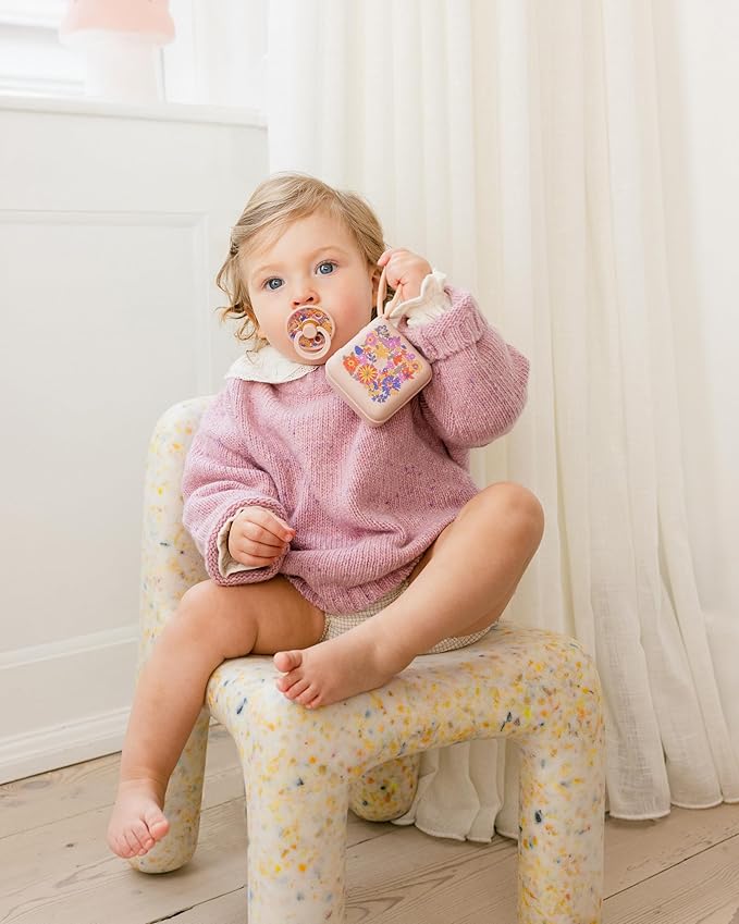 BIBS Colour Liberty Soother 2-Pack, BPA Free Dummy Pacifier, Round Nipple. Natural Rubber Latex, Made in Denmark, Size 2 (6-18 Months), Bobo Ivory Mix