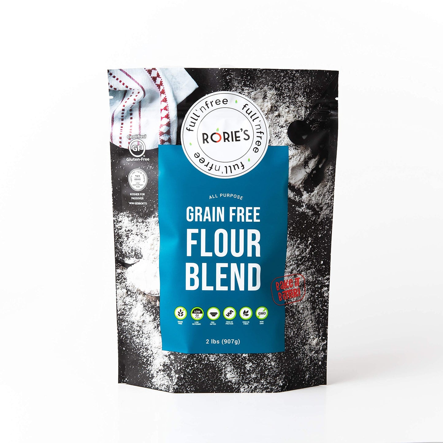 FULL ‘N FREE WITH RORIE Rorie's Grain Free Flour Blend, KOSHER FOR PASSOVER, All Purpose Mix, 2 lb Pack