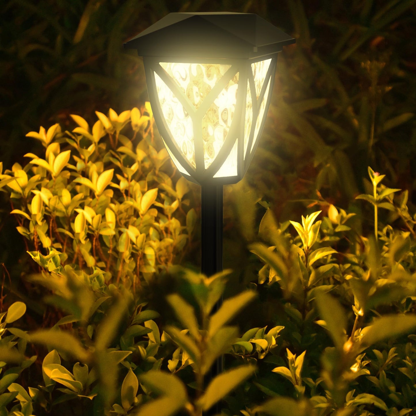Ensenior 6-Pack Solar Lights Outdoor  16.77 3000K Led Solar Garden Lights For Pathway  Yard  Patio  Walkway  Planter  Waterproof  Energy-Efficient Landscape Lighting