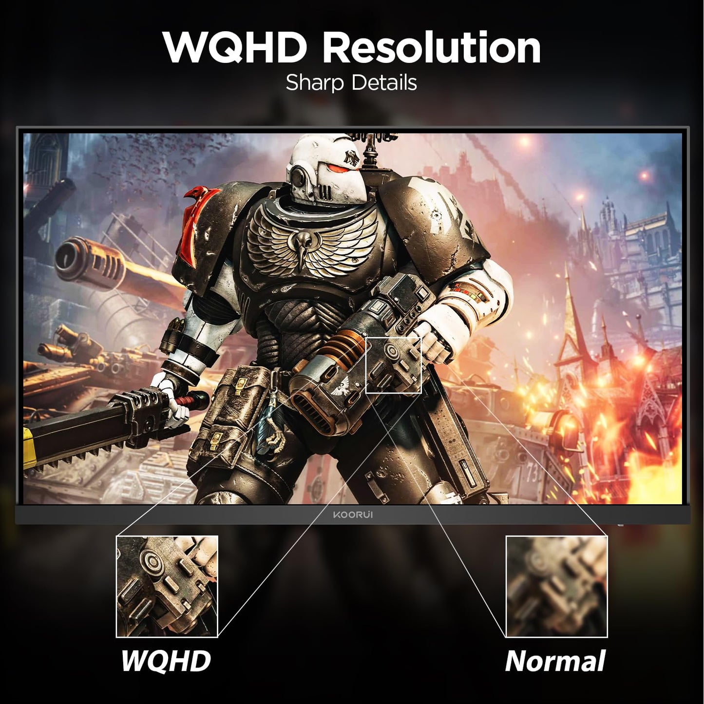 KOORUI 24" Gaming Monitor,180Hz 1ms Fast IPS Monitor, 1440P HDR400 Display, 90% DCI-P3 Color Gamut, Adaptive Sync, Slim Frame, VESA Mountable, HDMI 2.0, DP 1.4, G2421V