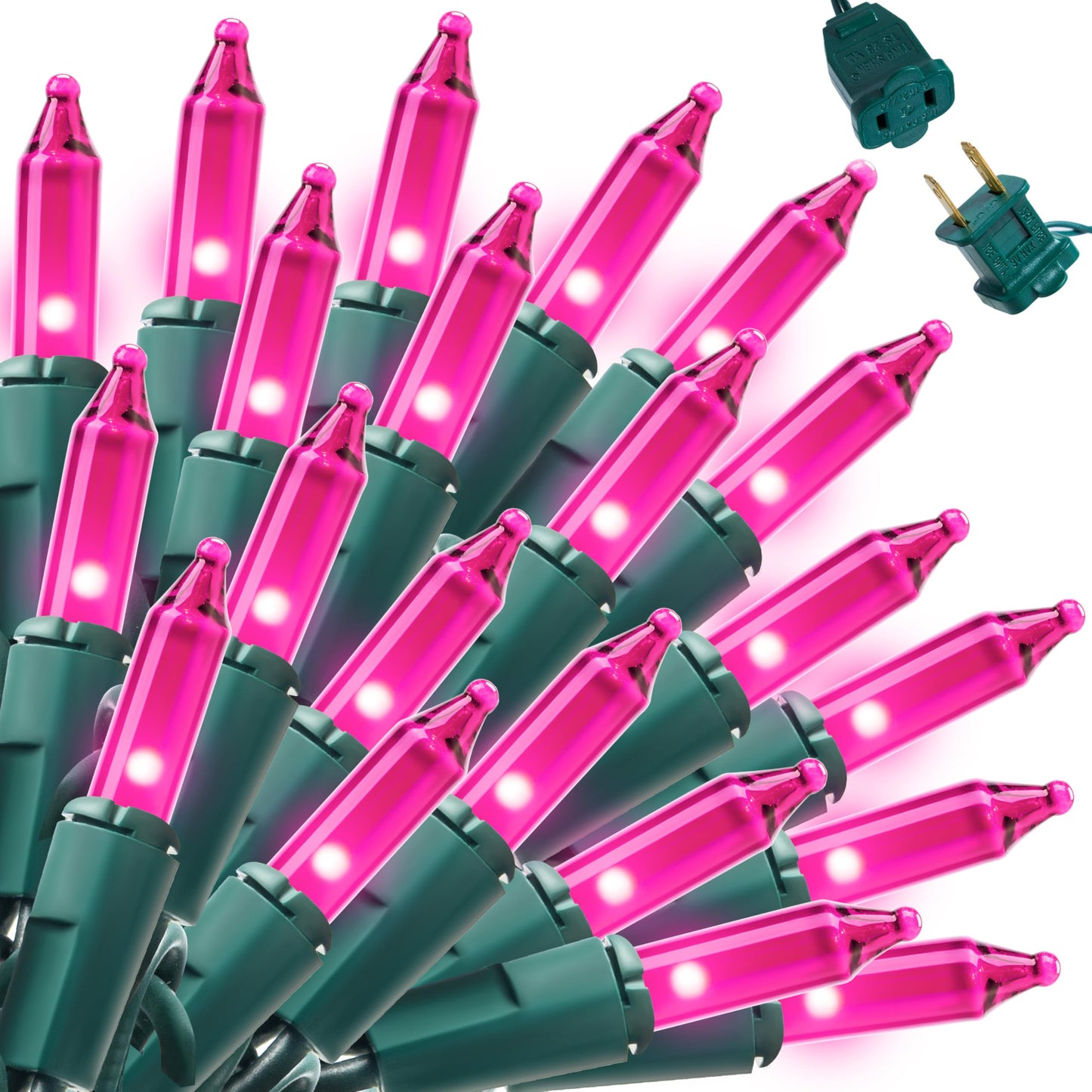 Joiedomi Pink Christmas String Lights 200(2X100) 42.8Ft Valentines Day Fairy Tree Lights Plug In For Indoor Outdoor Xmas Valentines Decor Patio Holiday Theme Party Yard House Green Wire