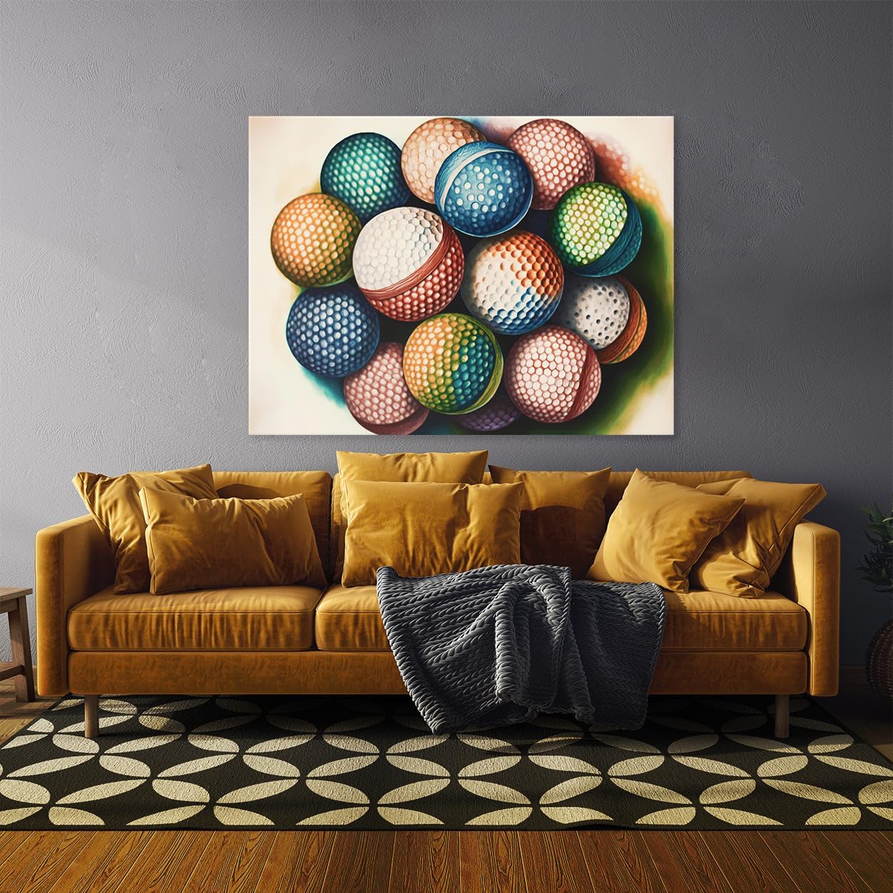 Sense Canvas Golf Ball Watercolor 29 Canvas Art - Home Decor Wall Art Print Poster Painting X-Large 48x36 / 1.5"