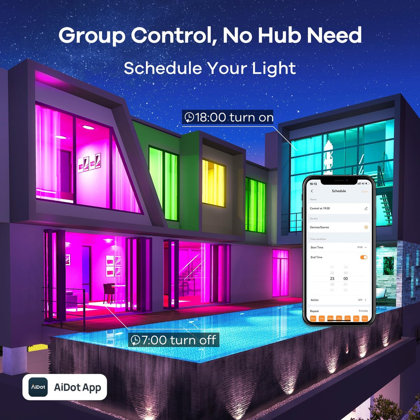 Linkind WiFi Smart Light Bulbs, Alexa Light Bulb Work with Alexa, Google Home, RGBTW 16 Million Color Changing Light Bulbs Dimmable, Mood Lighting, 2.4GHz Only, A19 E26 WiFi Bulb 60W 800LM 1 Pack