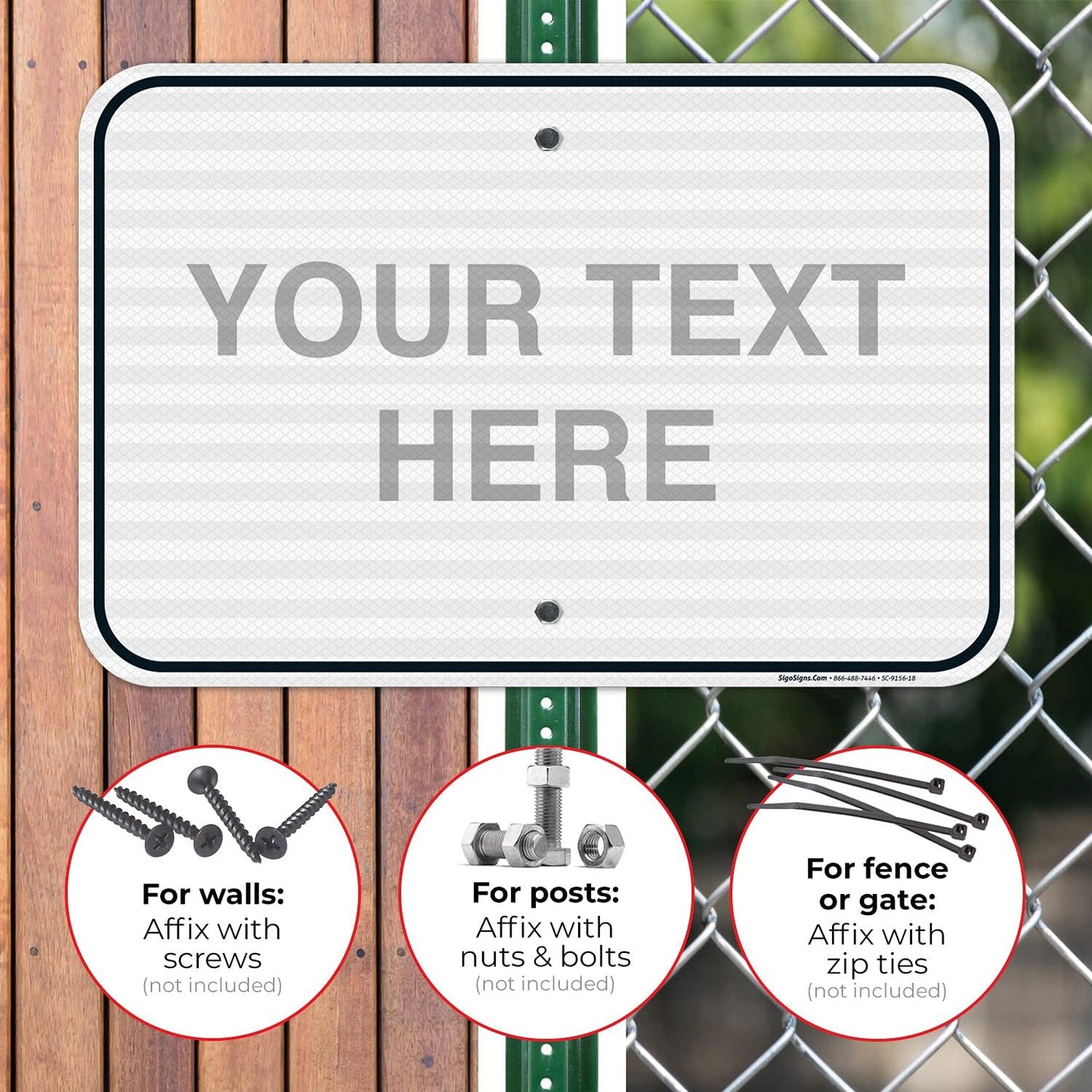 Custom Sign, Personalized Metal Signs, Customize for Office, Business, Home, Workplace, Airbnb, Delivery Signs, 12x18 Inches, 3M EGP Reflective .063 Aluminum, Fade Resistant, Made in USA by Sigo Signs