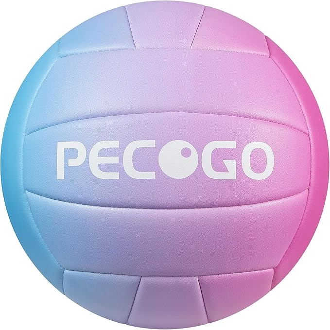 PECOGO Size 5 Volleyball - Durable PU Leather, Indoor/Outdoor. Soft Control, Great Airtightness for Training/Games. Ideal ...