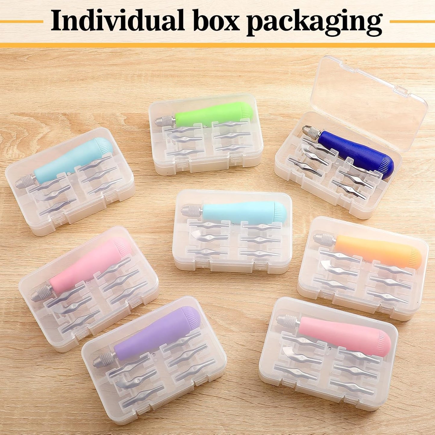 Umigy 24 Pack Craft Linoleum Cutter Kit Carving Tools Assortment Linocut Tools Block Cutters for Block Printing, Assorted Colors