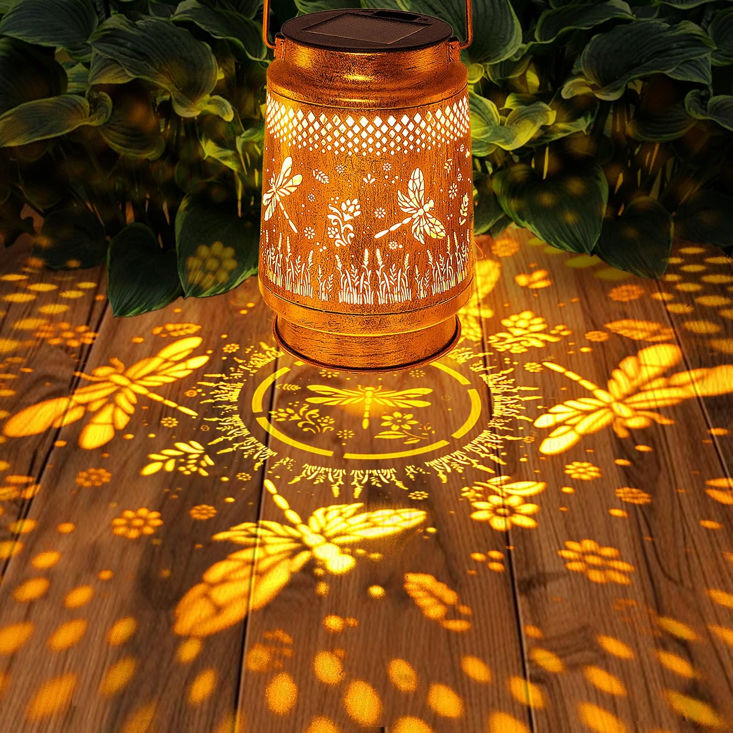 Solar Lanterns Outdoor Waterproof Dragonfly Garden Decor  Birthday Gifts For Women Mom Grandma Christmas  Hanging Solar Lights Metal Led Decoration With Shepherd Hook Outside For Garden Yard Patio