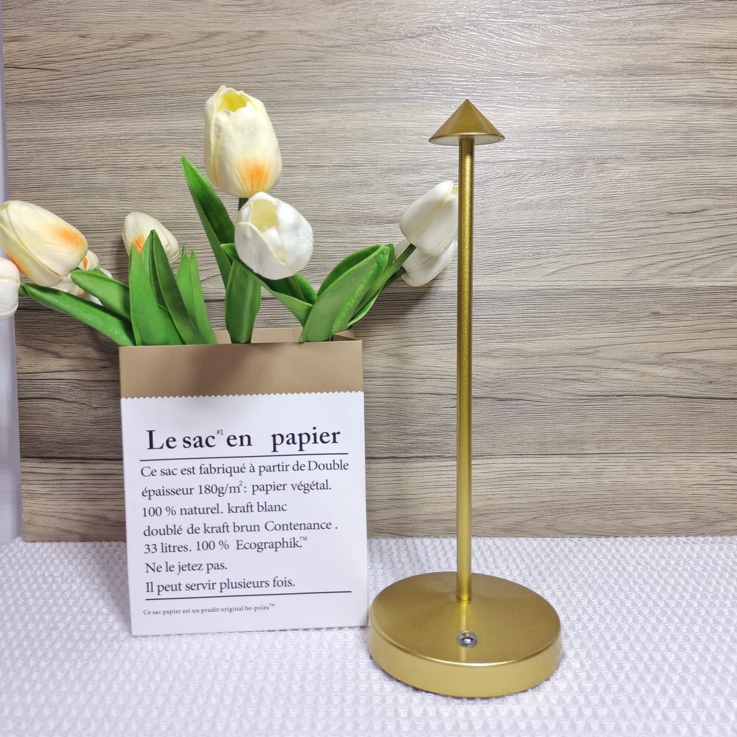 Eypid 2 Pack Cordless Table Lamps - Rechargeable, Dimmable, Minimalist Design, Gold, Model Jb0064-2G