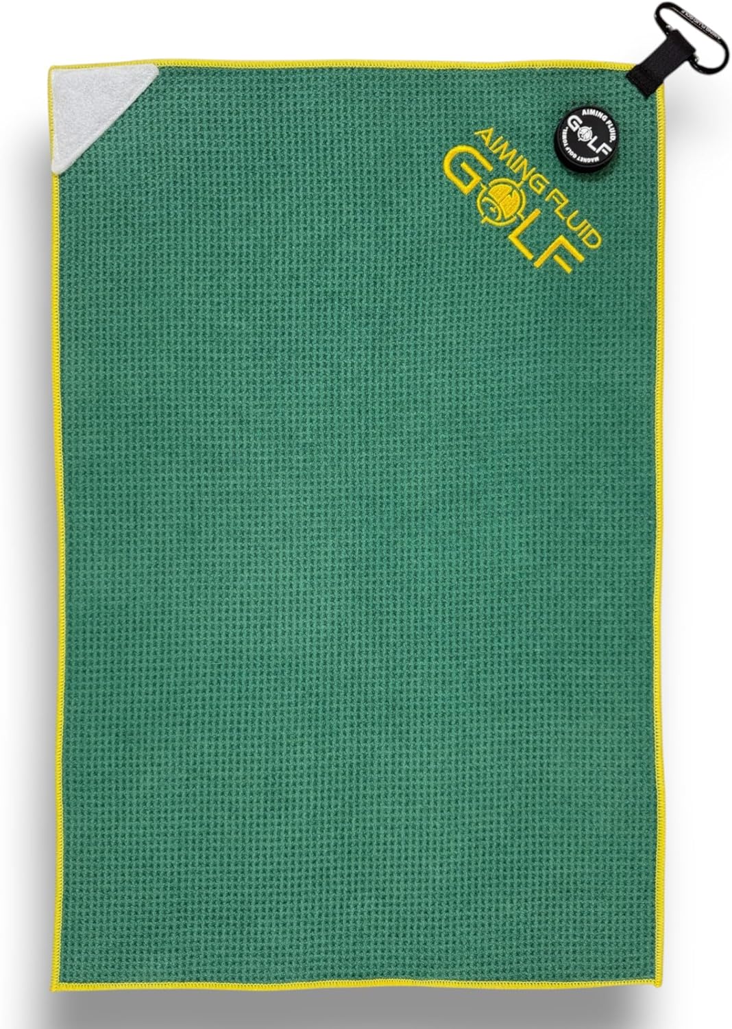 Multi-Function Magnetic Golf Towel I Wash Pocket I Magna-Anchor Technology I Waffle Pattern I Scrub Pad I (16" x 24" Blue Magnet) (Augusta, 16" x 24" Stubby)