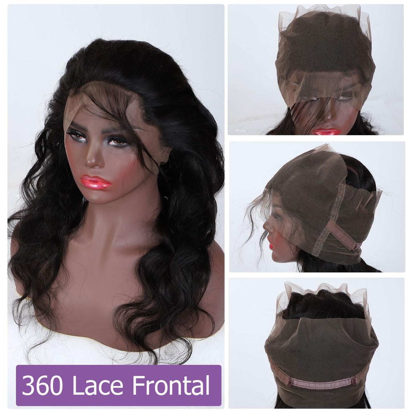 DSEKCAIN 360 Lace Frontal Human Hair Body Wave 360 HD Lace Frontal Human Hair Body Wave Transparent HD 360 Frontal With Baby Hai