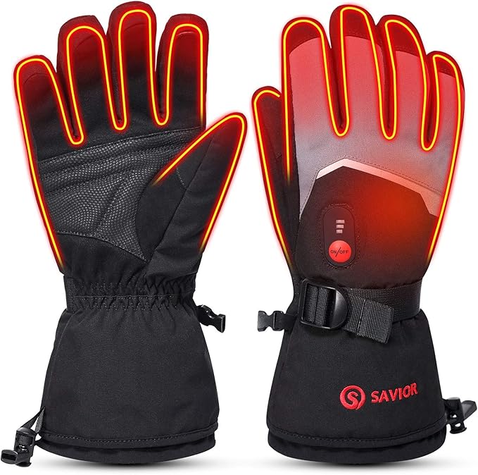 SAVIOR HEAT Heated Gloves for Men Women, 7.4v 2200mah Electric Rechargeable Battery Powered Warm Gloves, Up to 8 Hours for...