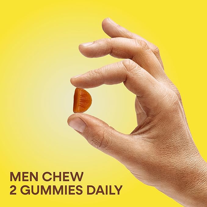 Nature's Way Alive! Men’s 50+ Daily Gummy Multivitamins, Supports Healthy Brain, Eyes, Heart*, B-Vitamins, Gluten-Free, Vegetarian, Fruit Flavored, 60 Gummies (Packaging May Vary)