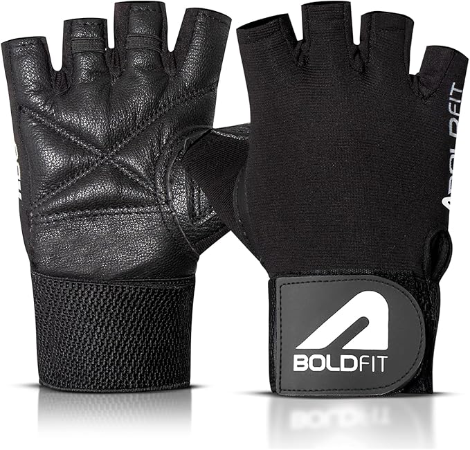 Boldfit Gym Gloves for Men & Women with Wrist Support Accessories for Weightlifting, Training, Exercise, Cycling Gloves, B...