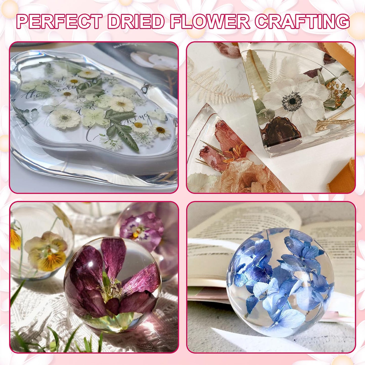 Silica Gel Flower Drying, 10 LBS Flower Drying Silica by Reusable, Silica Gel Crystals Flower Drying for Wedding Bouquet Preservation, Color Indicating Silica Gel Beads for Drying Flowers