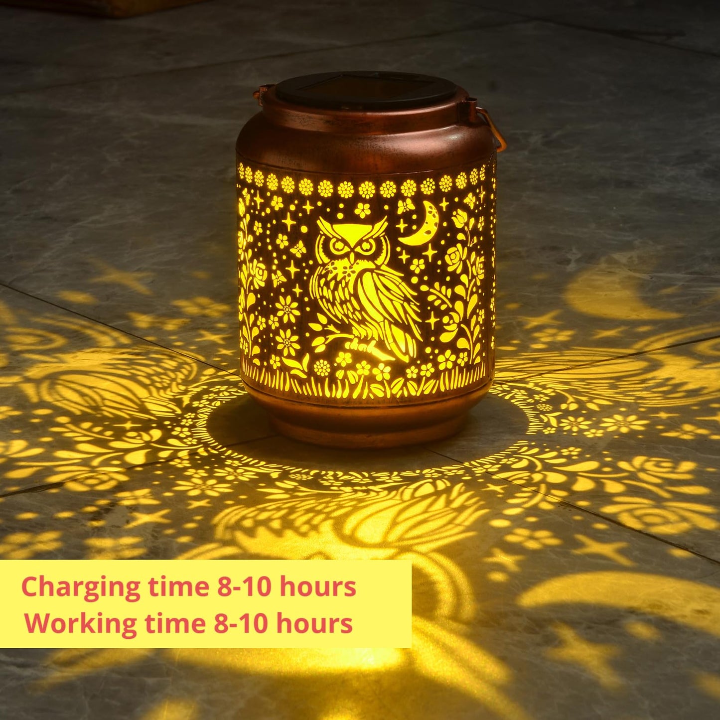 Kikusui Solar Owl Lanterns Outdoor Waterproof Hanging  Gifts For Mom Women Dad Men  Metal Decorative Led Lanterns For Yard  Patio  Lawn  Tabletop  Pathway  Landscape  Garden Decor