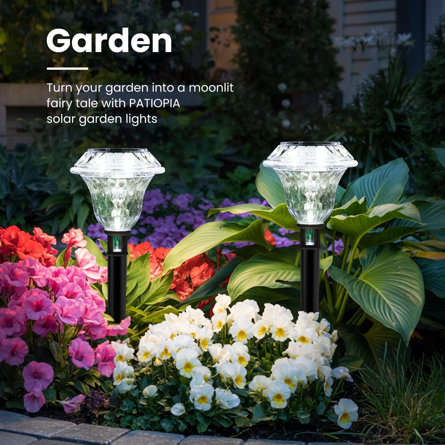 Patiopia Solar Pathway Lights Garden Decor For Yard  Solar Garden Lights For Outside Waterproof Landscape Lighting  Garden Decorative For Walkway  Driveway  Yard  Landscape  Lawn (8 Pack Cold White)