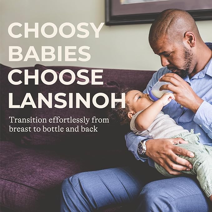 Lansinoh NaturalWave Baby Bottle Nipples, Medium Flow, Size M, 3+ Months, 4 Count – 100% Soft, Durable Silicone, Made Without BPA BPS, Anti-Colic, Supports Baby’s Developing Mouth and Teeth