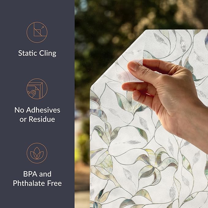 Artscape Flight | Privacy Window Film with Vibrant Colored Pattern | Non-Adhesive & UV Protection | Easy to Apply & Removable | 24 x 36 Inches | Made in USA