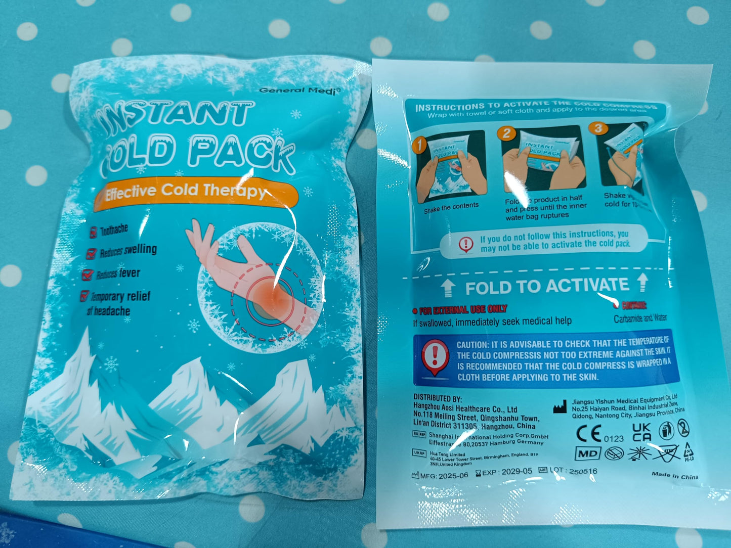General Medi Instant Ice Cold Pack (4”x 5.5”) – 50 Packs Disposable Cold Therapy Ice Packs for Pain Relief, Swelling, Inflammation, Sprains, Toothache – for Athletes & Outdoor Activities