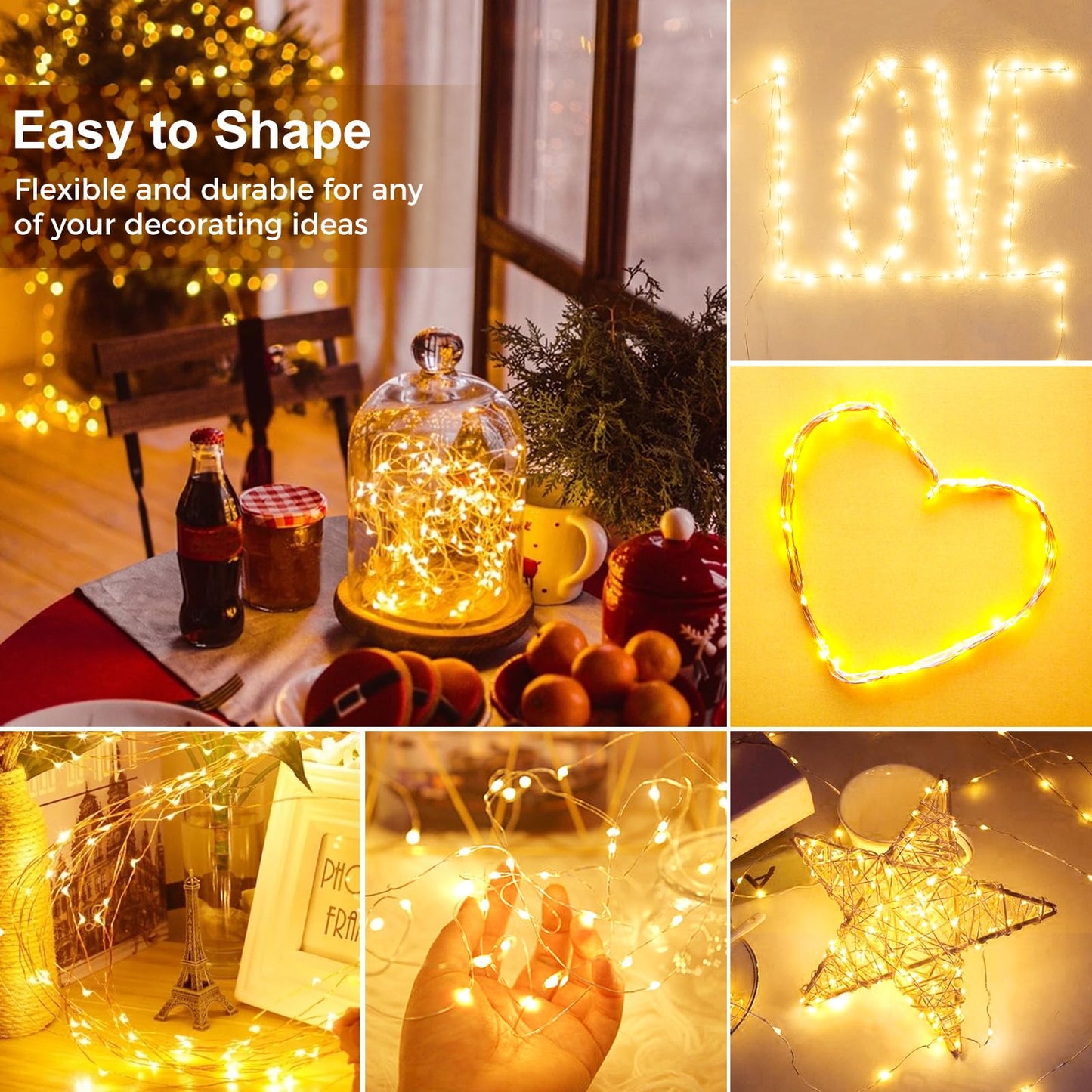 Kolpop 6 Pack Led Fairy Lights, Battery Operated Mini Twinkle String Lights, Waterproof, Warm White For Christmas & Parties