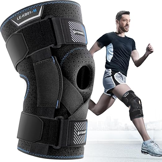 LETSHAKE Hinged Knee Brace for Men Women Adjustable Knee Support with Side Stabilizers for Knee Pain Relief, Meniscus Tea...