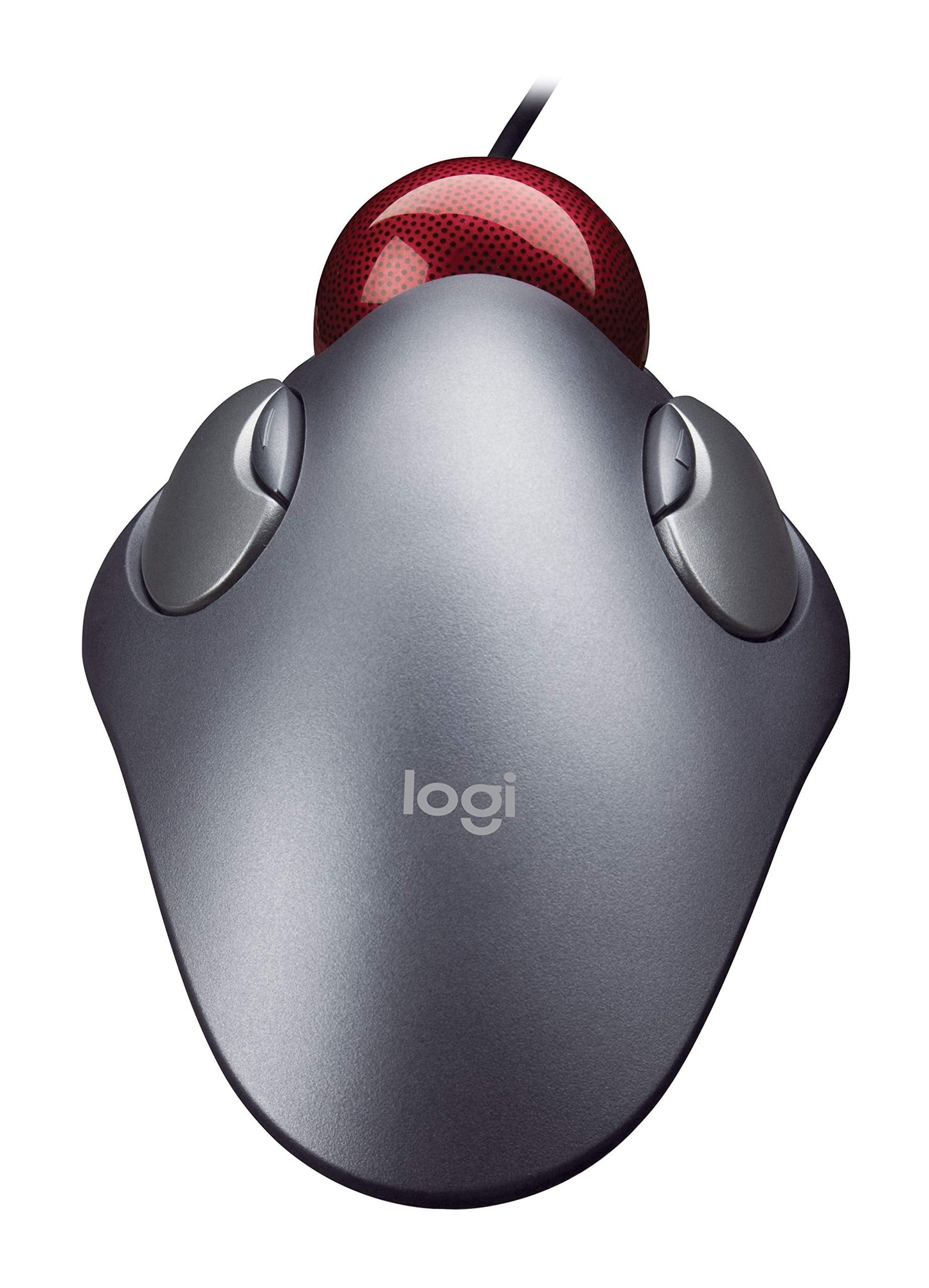 Logitech Trackman Marble Trackball Mouse - Wired USB, 4 Programmable Buttons, Dark Gray, Ergonomic Design, 3 3/8"x6 1/2"x1 3