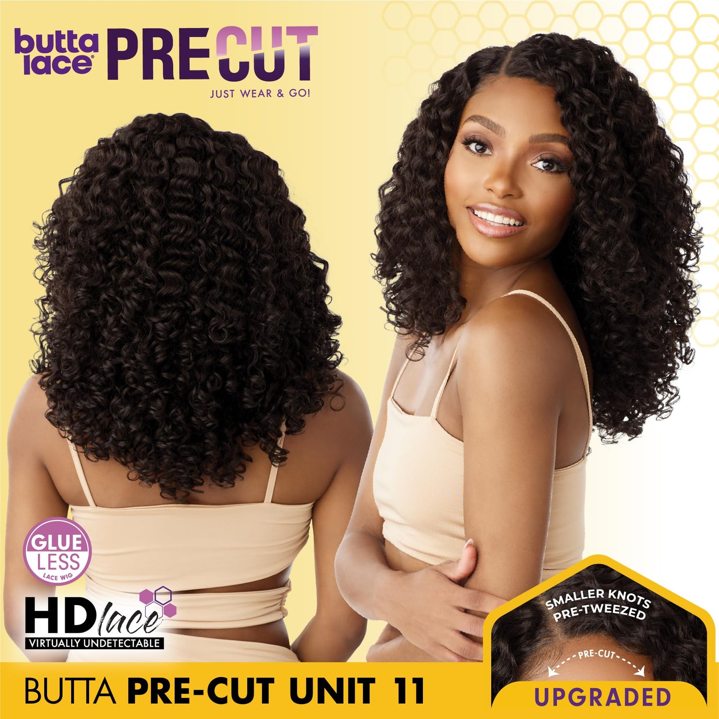 Sensationnel Butta Lace Precut Wigs - Unit 11 Glueless Extra Wide 5 Inch Deep Parting Synthetic Pre Tweezed Smaller Knot Hairlin
