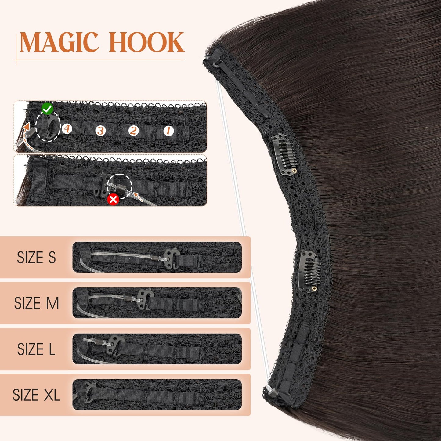 S-noilite Halo Hair Extensions Real Human Hair 14inch Short Straight Halo Extensions for Women Adjustable Natural Black WireHair