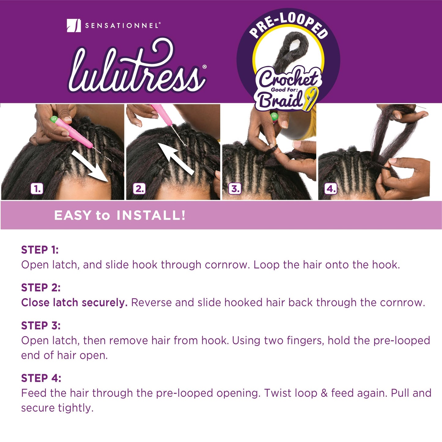 Sensationnel Lulutress crochet braiding hair - 3x braid out 12 inch pre made diy all kanekalon synthetic locs twists (T1B/27)