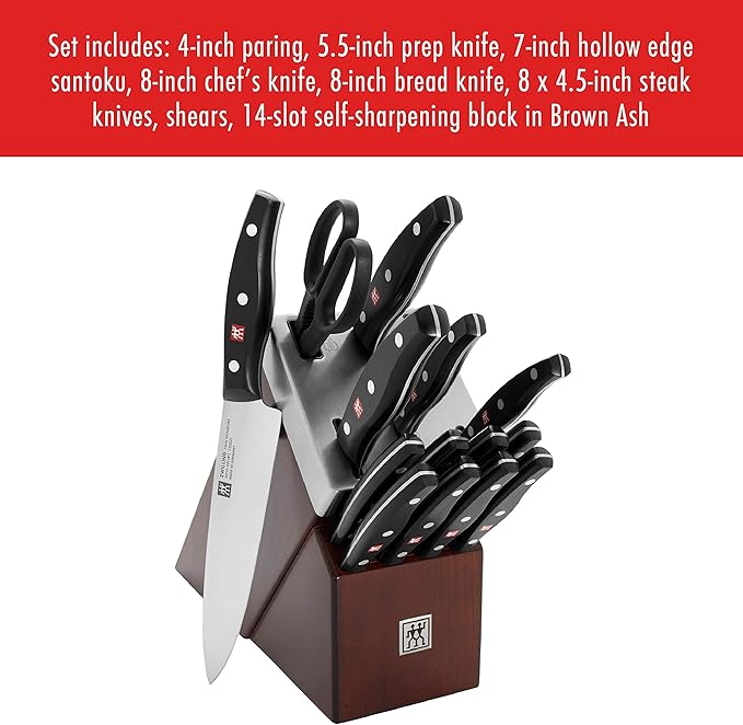 ZWILLING TWIN Signature 15-pc Self-Sharpening Knife Block Set - Brown