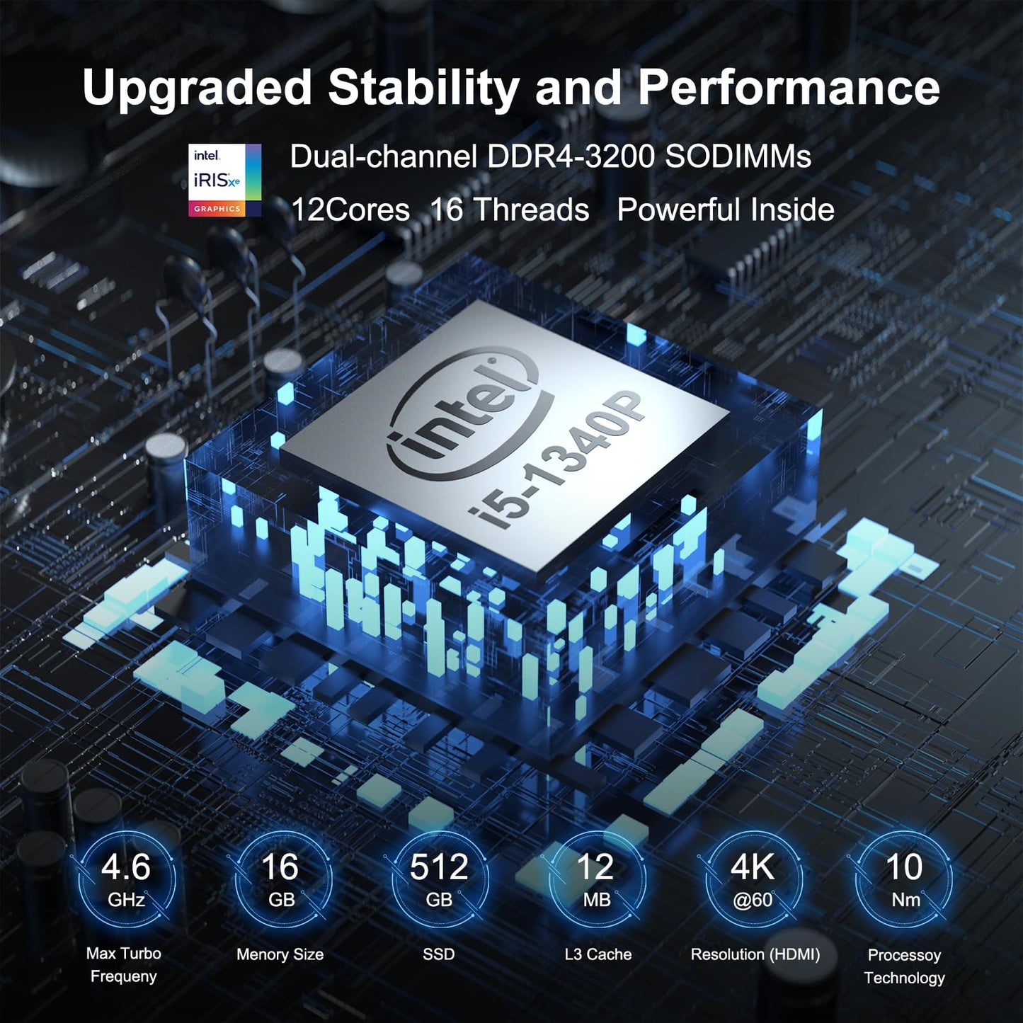 Asus Nuc 13 Pro, Intel Nuc 13 Pro Nuc13Anhi5 Versatile Mini Pc, 16Gb Ram & 512Gb Ssd With Core I5-1340 Processor (12Core & Up To