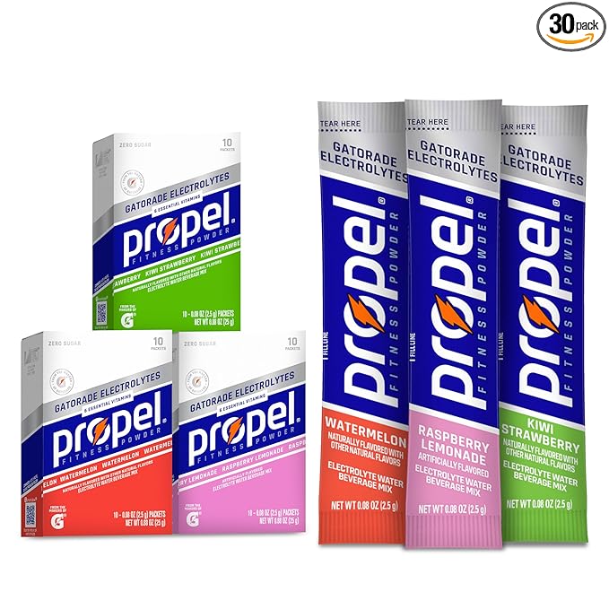 Propel Electrolyte Enhanced Water Drink Mix Powder Packets, Kiwi Strawberry Variety Pack, Zero Calorie & Zero Sugar Hydrat...