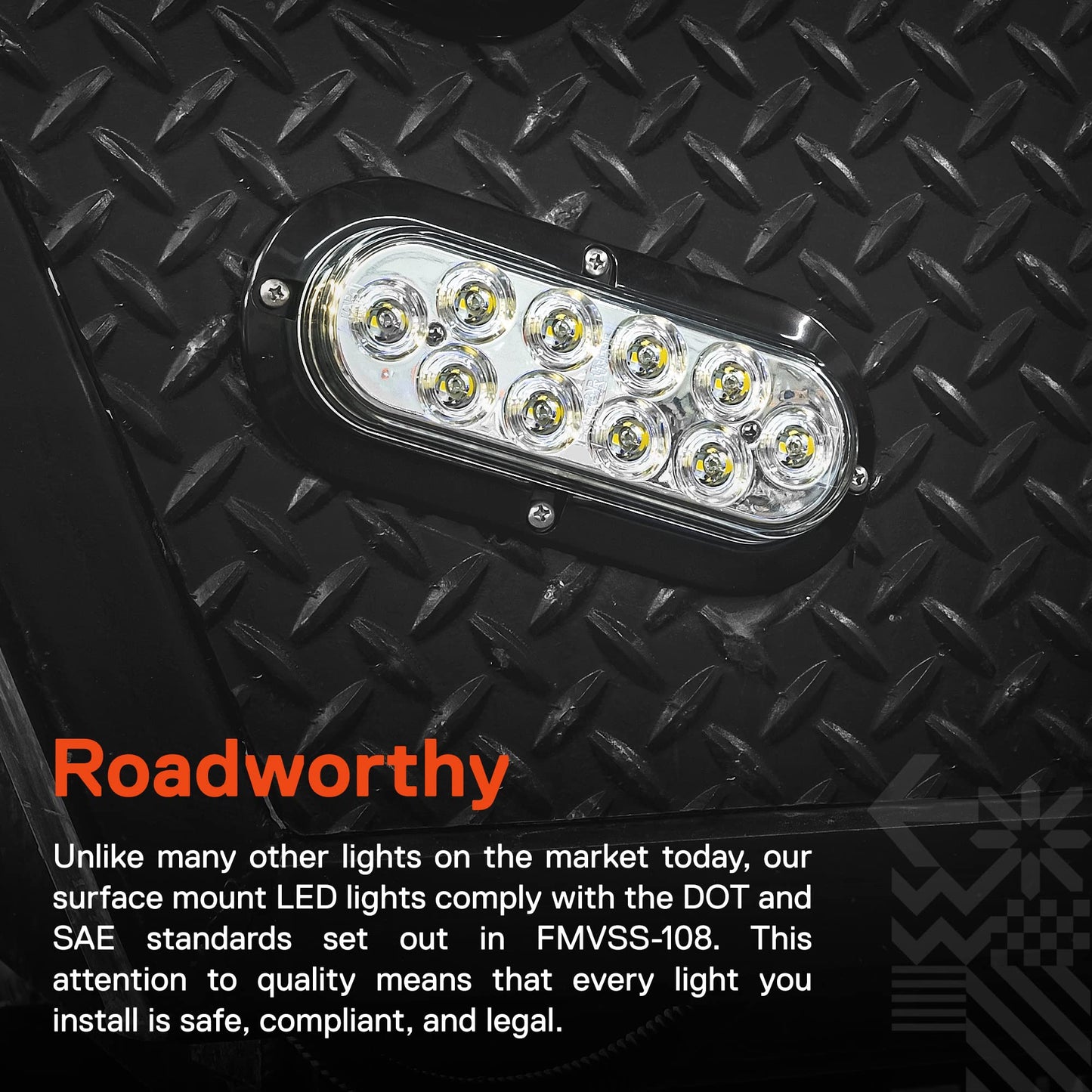 ONLINE LED STORE 6 inch Amber Oval LED Trailer Tail Light - Waterproof, Surface-Mount, Park & Turn Signal for Marine Trailer, RV, Trucks
