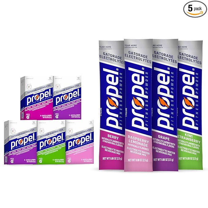 Propel Electrolyte Enhanced Water Drink Mix Powder Packets, 4 Flavor Variety Pack, Zero Calorie & Zero Sugar Hydration wit...