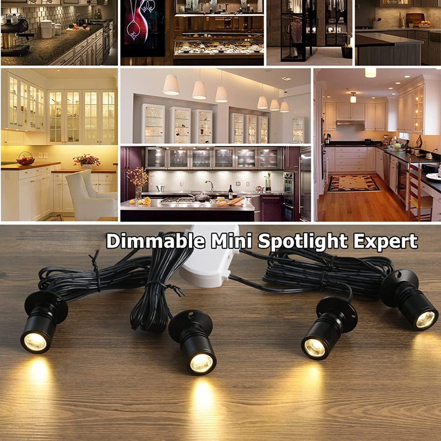 Jorunhe 1.5W White Led Mini Surface Mounted Light Jewelry Cabinet Lamp Spotlight Ac85-265V (Pack-2Pc  Colorful)