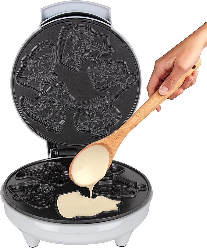Dungeon Heroes Electric Mini Waffle Maker- Eat Wizards Fighters Clerics for Holiday Breakfast Fun- Novelty Pancakes in Minutes, Non-Stick Fantasy Dragon for Tabletop Gamers- Great Waffler Xmas Gift