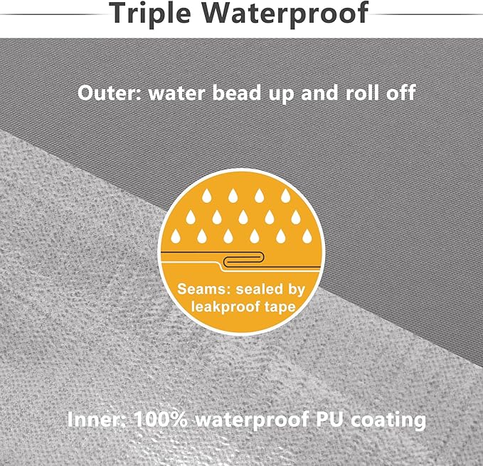 Favoyard Patio Chair Cushions 18.5 x 16 x 3 Inch Waterproof Outdoor Seat Cushions for Patio Furniture 3-Year Color Fastness Garden Sofa Couch Chair Pads with Handle & Adjustable Straps Set of 2, Grey