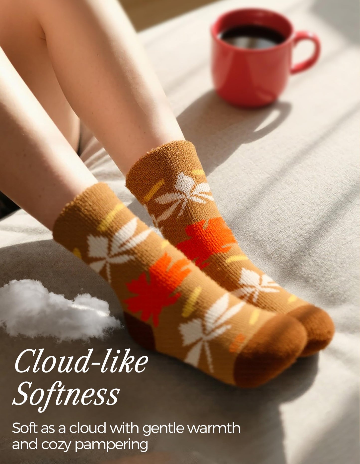 TEHOOK 4X Thicker & 2X Softer Fuzzy Socks - Cozy Warm Fluffy Fall Socks - Halloween Gifts, Size 6-12