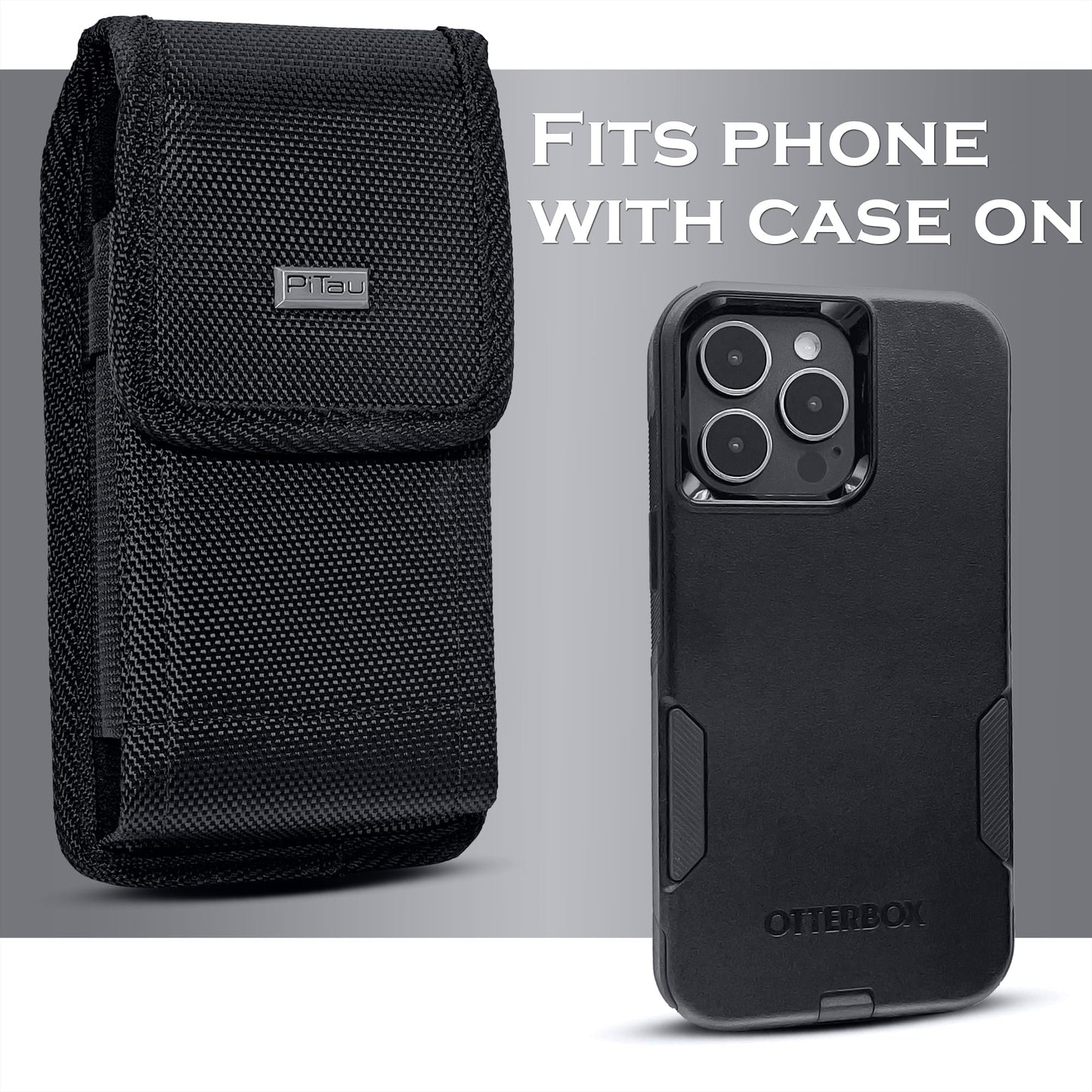 Pitau Holster For Large Iphone Plus, Pro Max 16 15 14 13 12 11 Xs Max Models - Rugged Nylon Cell Phone Belt Holder For Men, Case