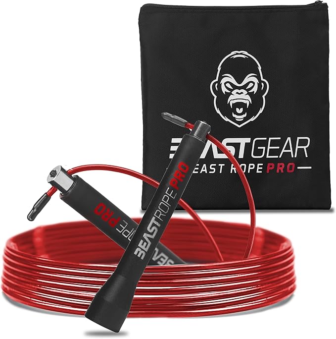Beast Gear Pro Speed Jump Rope - Professional Fitness Jump Ropes for Women and Men - Skipping Rope for Exercise, Boxing, M...