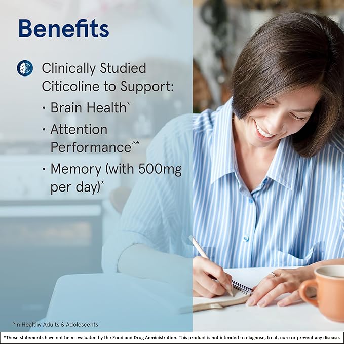 Jarrow Formulas Citicoline CDP Choline 250 MG, CDP Choline Supplement Supports Brain Health, Performance and Memory, 120 Capsules, Up to a 120 Day Supply, Pack of 12