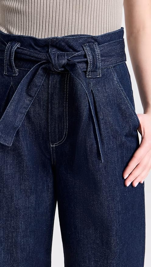PAIGE Women's Harper Jeans with Flutter Waistband + Self Belt