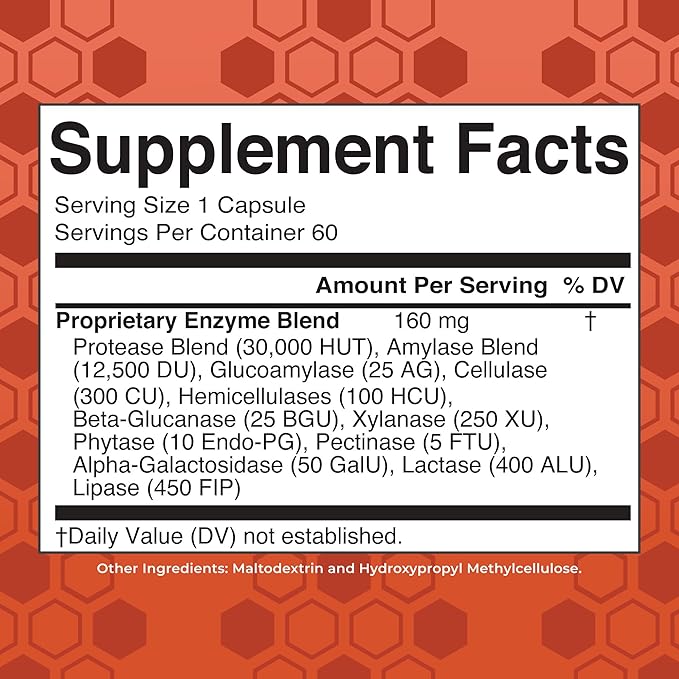 MaryRuth Organics Gluten Enzymes Capsules | Enzyme Supplement for Gut Health Support | Gluten Digestion | & Nutrient Absorption | Vegan | Gluten Free | 60 Count